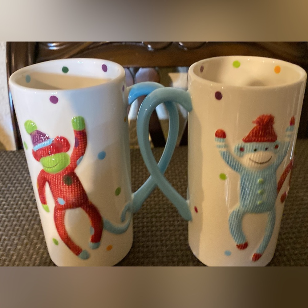 Sock Monkey Mugs (set of 2)